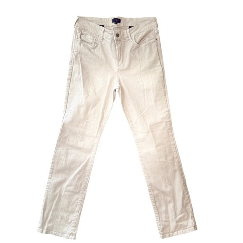 NYDJ Straight Leg Jeans Womens 8P White Excellent Lift Tuck Stretch P77J31DT4052